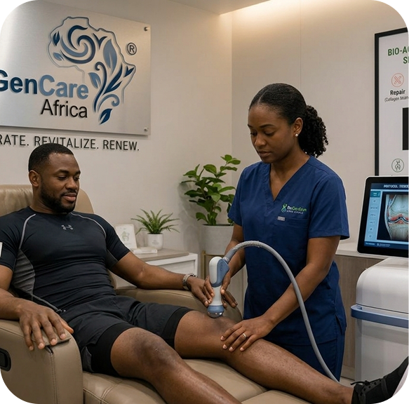 Doctor performing back treatment on patient